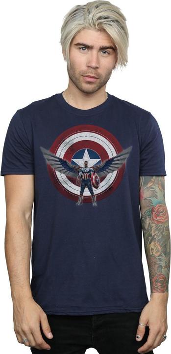 Actual product image Mens Falcon And The Winter Soldier Captain America Shield Pose T-Shirt (XL)