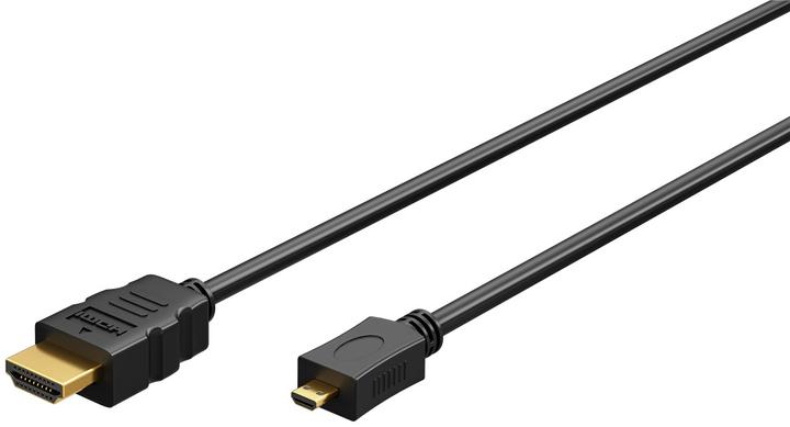 Actual product image Goobay Series 2.0 High Speed Micro HDMI™ Cable with Ethernet (4K/60Hz), 1 m, Black (1 m, HDMI)