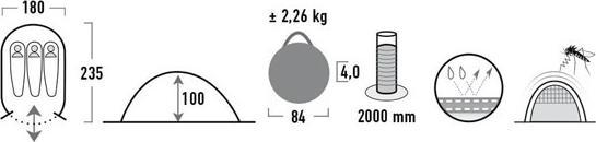 Immagine prodotto High Peak Vision 3 (Tenda pitching, 2.30 kg, 3 persone)