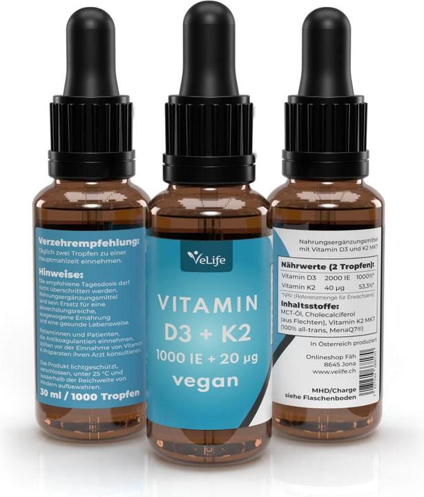 Produktbild VeLife D3 K2 vegan Tropfen (1 Stück, Tropfen, 83 g)