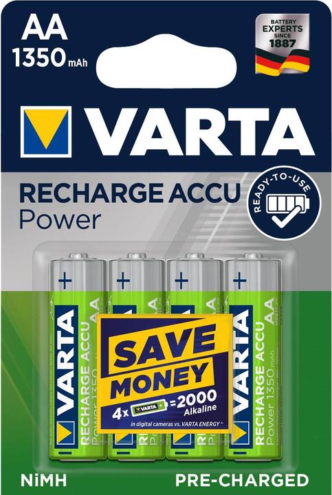 Varta Recharge de la batterie (4 pcs, AA, 1350 mAh)