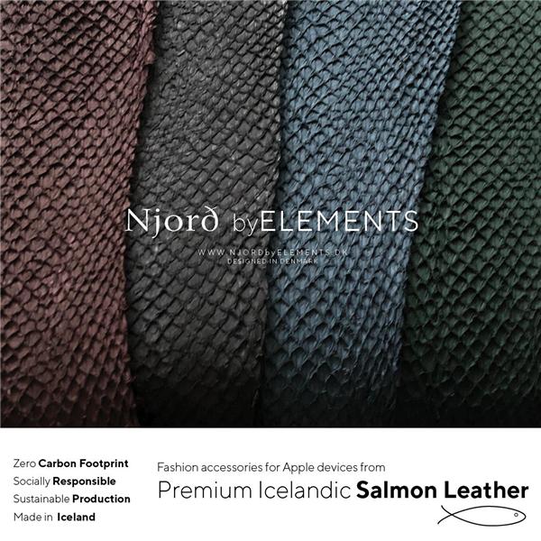 Image du produit Njord Bracelet en cuir de saumon Vindur Watch Strap for Apple Watch 44/45mm (45 mm, Cuir végétalien, Fermeture en acier inoxydable, Cuir de saumon)