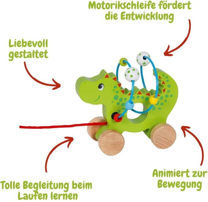 Produktbild Goki Ziehtier Drache mit Motorikschleife