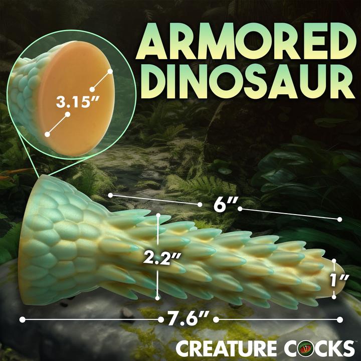 Actual product image Creature Cocks Stegosaurus - Spiky Reptile Silicone Dildo