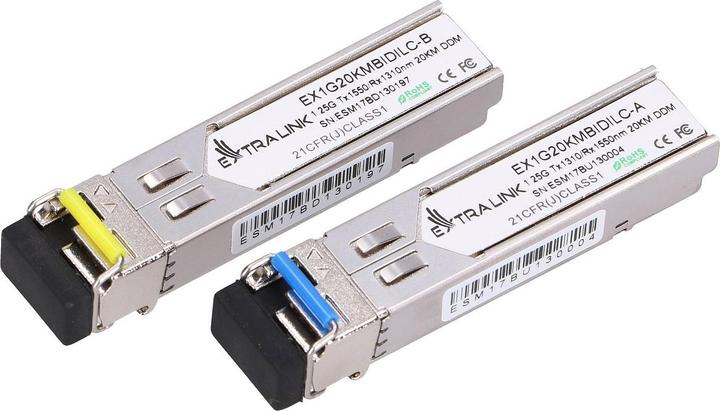 Immagine prodotto Extralink SFP WDM 1310/1550nm | Modulo SFP | Modalità singola,, LC, DDM, coppia