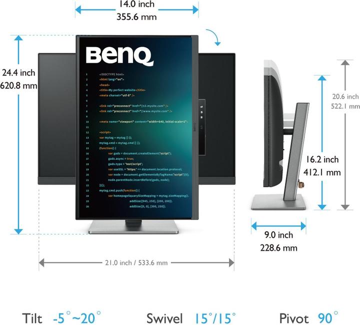 Produktbild BenQ 61,2cm RD240Q 16:9 (2560 x 1600 Pixel, 24")