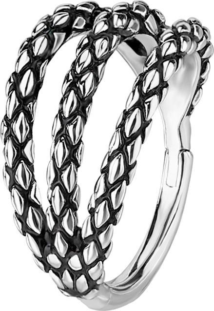 Produktbild Star Piercing Micro Segmentring klappbar silber drei Ringe Eidechsenhaut (ohne Messing, Chirurgenstahl 316L)