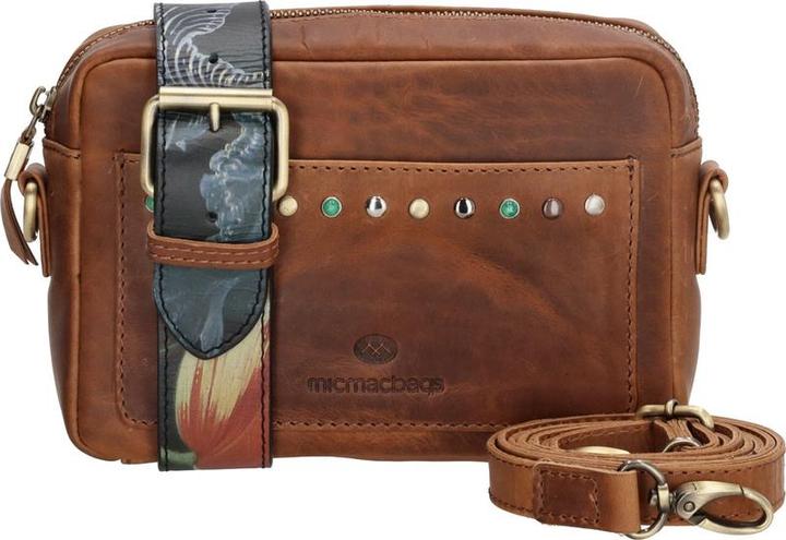 Micmacbags Hide & Stitches Meisterwerk Umhängetasche - Cognac - 100% Leder