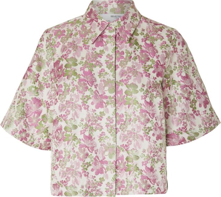 Produktbild Selected Femme Geblümte Jacquard Kurzarmhemd (36)