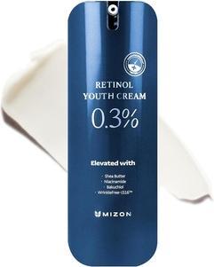 Produktbild Mizon Retinol Youth 0,3% Retinol Creme mit Faltenpflege Shea Butter Peptide Niacinamide Bakuchiol (Tagescreme)