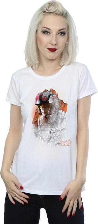 Actual product image Star Wars Womens/Ladies The Last Jedi Poe Dameron Brushed Cotton T-Shirt (XL)
