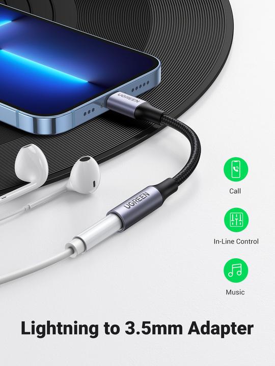 Actual product image Ugreen Lightning to 3.5mm Jack Adapter (Lightning, 3.5mm socket)