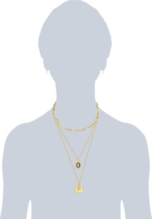 Produktbild Lulu & Jane Damen Medaillon/Münze Metall-Legierung Acryl gelbgold 60,0 cm Basiskette + 5,0 cm Verlängerung - 292 (Metall-Legierung, 60 - 65 cm)