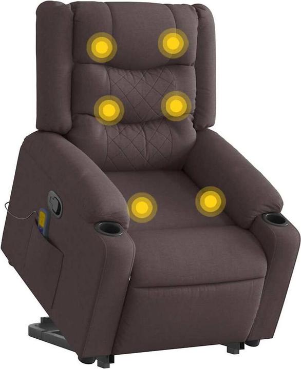 Actual product image VidaXL Massage chair with stand-up aid dark brown fabric