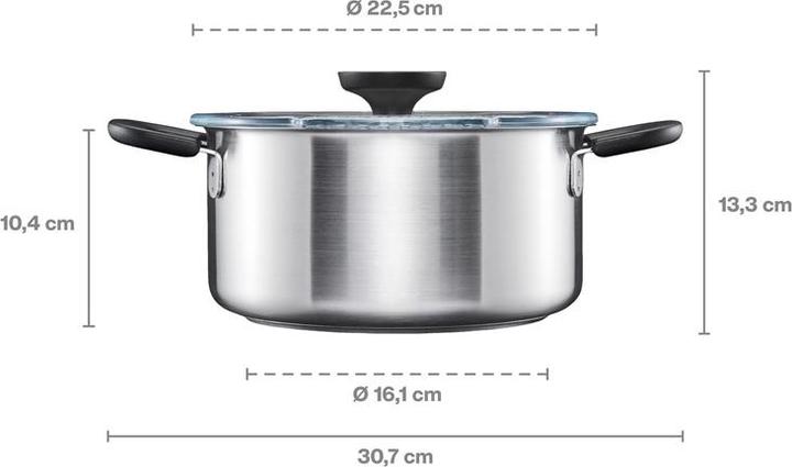 Immagine prodotto Fiskars CASSERUOLA FF 3L CON COPERCHIO 1072316 (Pentola, Acciaio inossidabile)