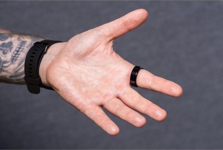 Actual product image OEM Smart device Smart Ring R11M- smart steel ring with charging box Size 7 (17.3mm), black (7, Black)