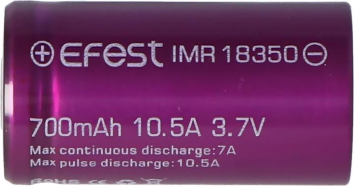 Image du produit Efest Batterie Purple IMR18350 (plus pôle plat) (1 pcs, 18350, 700 mAh)