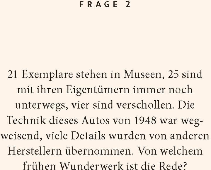 Valeurs nutritives et ingrédients Fischer:Quiz automobile (Allemand)