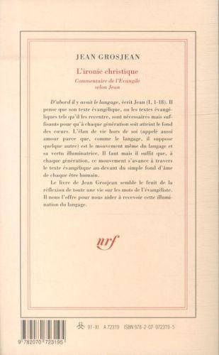 Produktbild L'ironie christique (Französisch, Grosjean Jean, 1991)