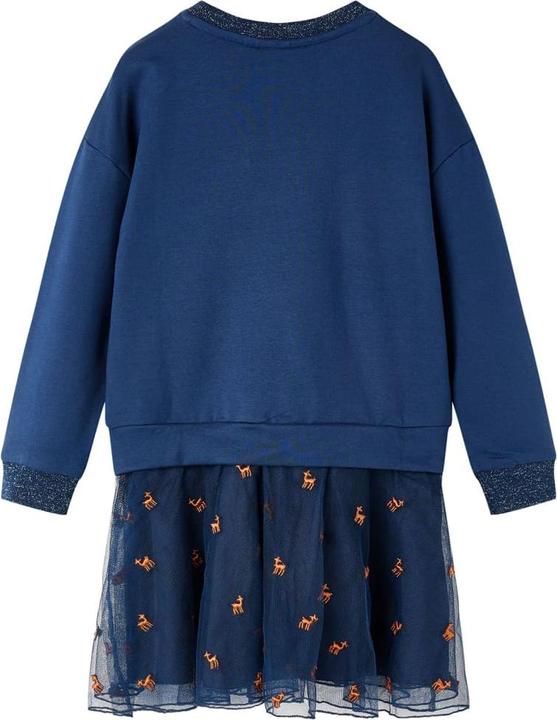 Produktbild VidaXL Kinderkleid mit Langen Ärmeln Marineblau 104,Material: 95 (104)