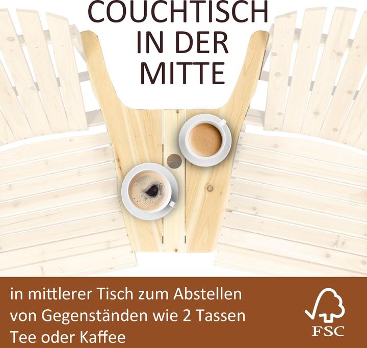 Actual product image Outsunny Garden Bench with Table and Umbrella Hole