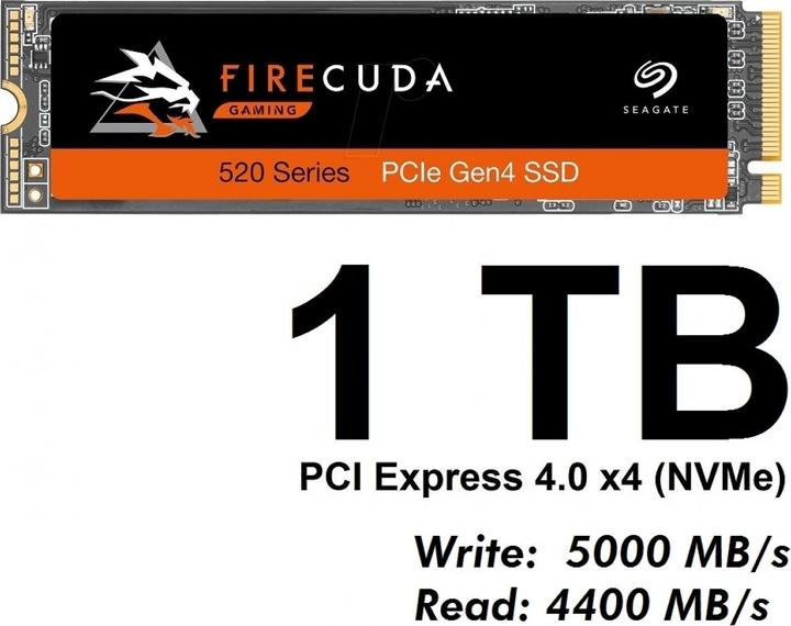 Produktbild Seagate FireCuda 520 (1000 GB, M.2 2280)