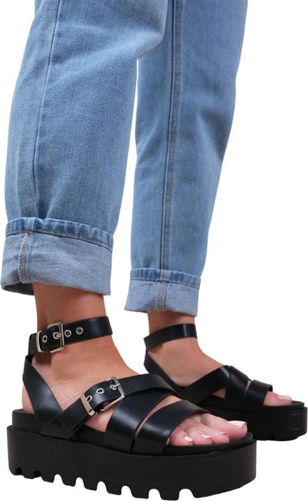 Actual product image Where's That From Womens/Ladies Layla Buckle Platform Sandals (38)