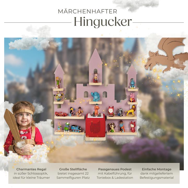 Image du produit tectake Étagère murale MyLittleStory Princess Castle, jusqu'à 22 Tonies