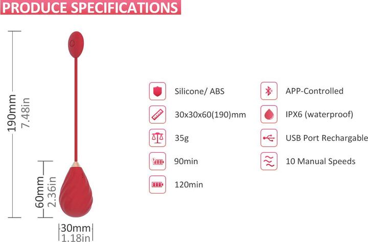 Actual product image Magic Motion Magic Sundae App Controlled Love Egg Pink