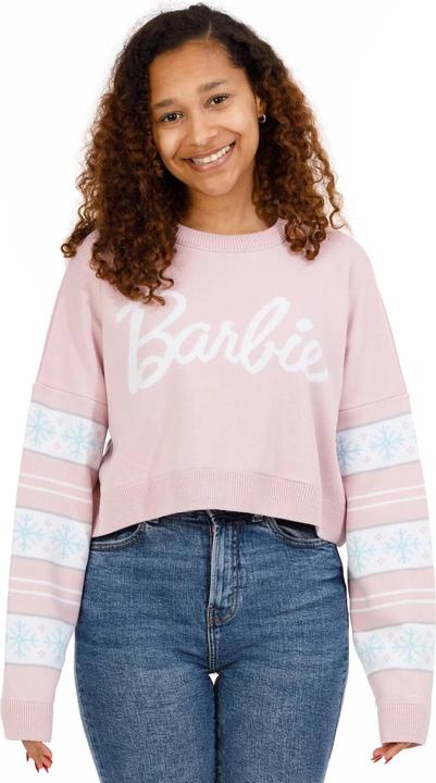 Actual product image Barbie Womens/Ladies Logo Cropped Jumper (L)