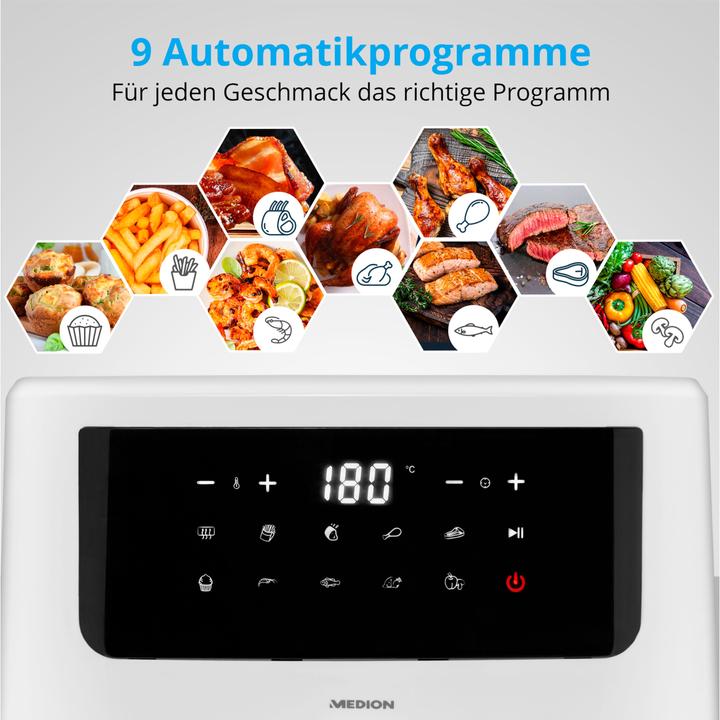 Actual product image Medion MD 11750 Life P10 XL Duo deep fryer 6.8 litre, white