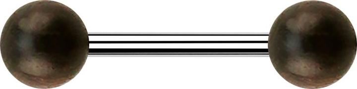 Immagine prodotto Star Piercing Barbell silver con due palline in legno di sono (senza ottone, Acciaio chirurgico 316L)