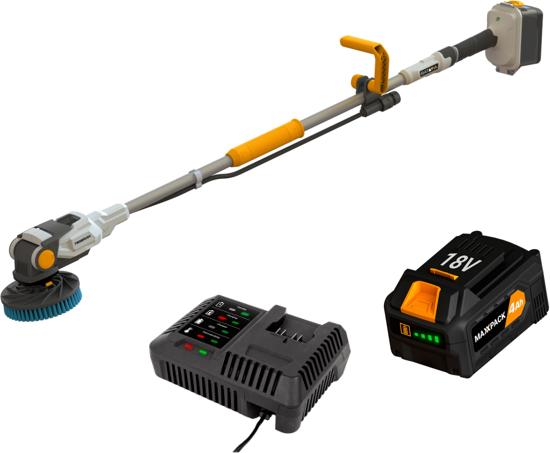 Produktbild Batavia 18V Brushless Twin Brush SET Akku-Reinigungsbürste mit blauer Bürste (1 x Akku 4Ah / 1 x Ladegerät 2 (Akkubetrieb)