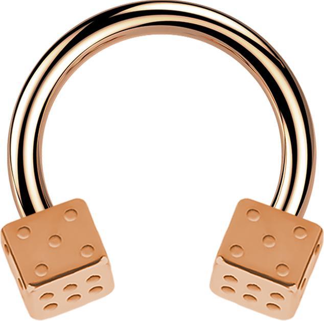 Image du produit Star Piercing Micro Circular Barbell or rose avec deux cubes (sans laiton, Acier chirurgical 316L)