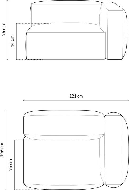 Image du produit Micadoni Chauffeuse Droit, "Martina", 1 Place, 121x106x75 Fabriqué en Europe (2 places, 3 places, 4 places)