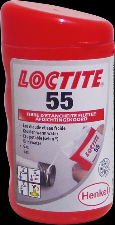 Produktbild Bevo Loctite Gewindedichtfaden Nylon-Faser Weiss 160m DVGW/WRAS Typ 55