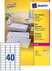 Produktbild Avery Dennison Mini ‚tiquette d'adresse laser, 45,7 x 25,4 mm, blanc