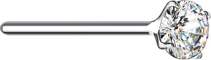 Star Piercing Nasenstecker biegen silber runder Kristall silber gefasst (925 Sterlingsilber, ohne Messing)