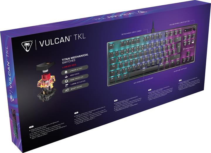 Actual product image Turtle Beach Vulcan TKL AIMO gaming keyboard, Red Switch (DE, Cable)