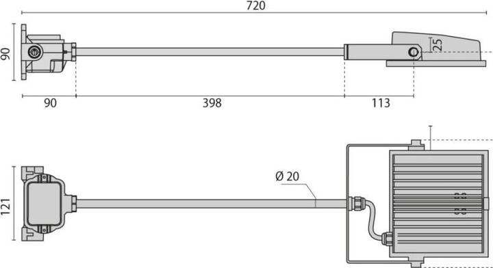 Actual product image Spittler LED floodlight Guell Zero Kit 06124980 15W 1480lm 4K symm. w.bracket 0.5m bw (1480 lm, IP66)