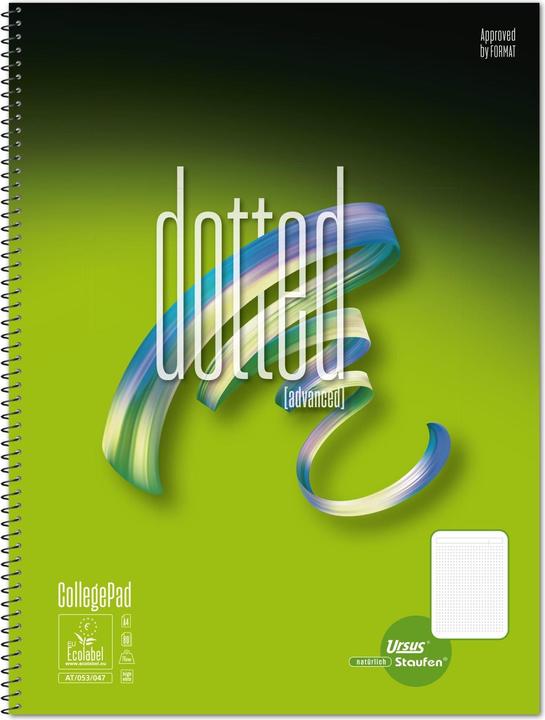 Produktbild Ursus Collegeblock A4 80 Blatt punktkariert ws (A4, Kariert, Harter Einband)