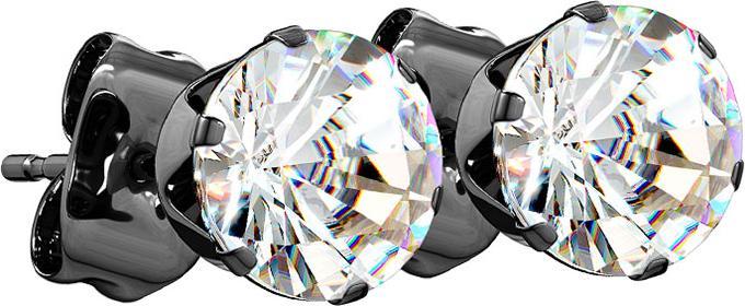 Immagine prodotto Star Piercing Orecchini a perno neri con cristallo rotondo in argento (Acciaio chirurgico 316L, senza ottone)