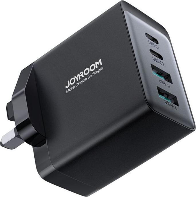 Immagine prodotto Joyroom TCG02 PD USB-C Caricatore da muro USB-A 67W GaN (Regno Unito) + cavo USB-C - nero (67 W)