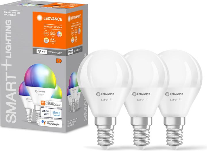 Immagine prodotto Ledvance Mini lampadina (E14, 4.90 W, 470 lm, 3 x, F)