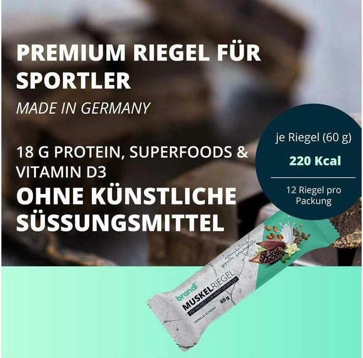 Immagine prodotto Brandl-Nutrition Riegel Schokolade/Vanilla (Cioccolato alla vaniglia, 12 pz., 720 g)
