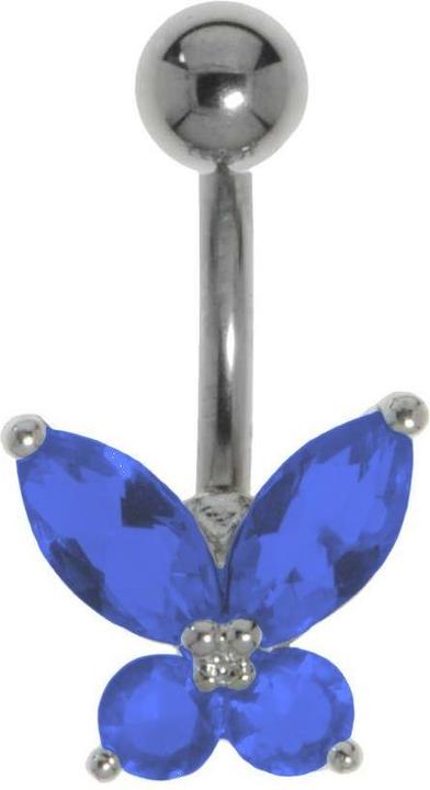 Bijouteria Bauchpiercing (Kristall, Messing rhodiniert, Titan)