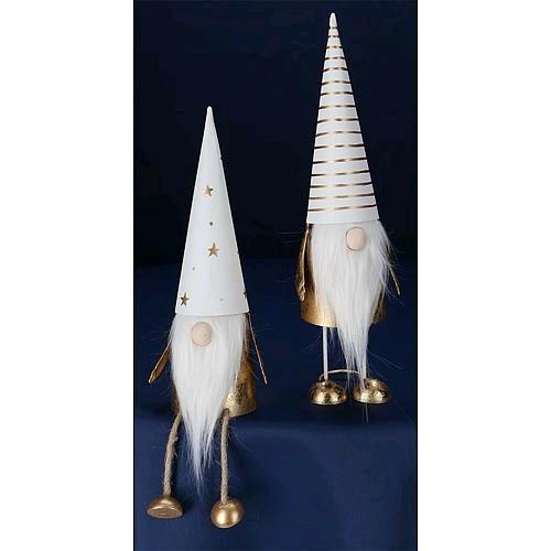 Actual product image Söllner Floristik white gold metal gnome standing