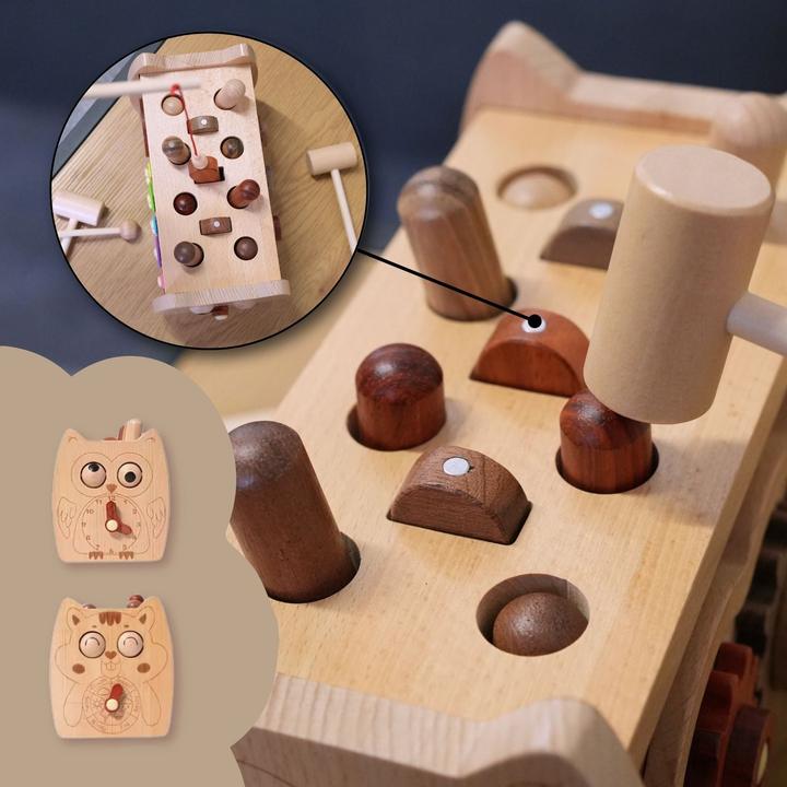 Immagine prodotto Hermex Giocattolo di attività in legno 6in1 per bambini Giocattolo educativo Giocattolo di abilità motoria
