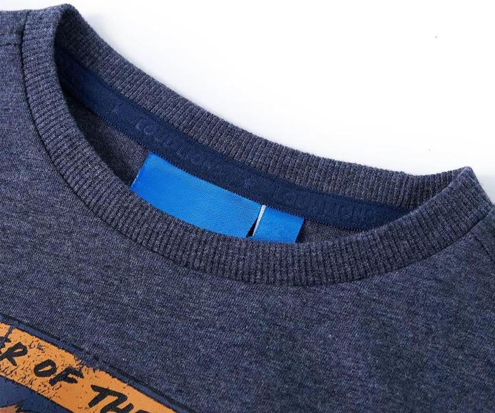 Immagine prodotto VidaXL Camicia da bambino a maniche lunghe blu scuro melange 104,Materiale: 100 (104)