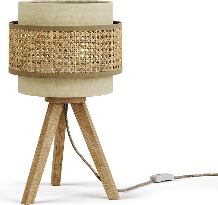 Actual product image Vicco Table lamp Morten, Rattan/cream, 26 x 45 cm with stand (E27)